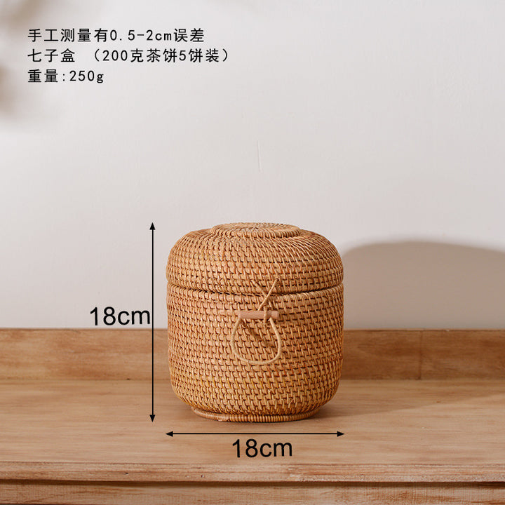 Women's round storage basket made of woven natural material Bowlift