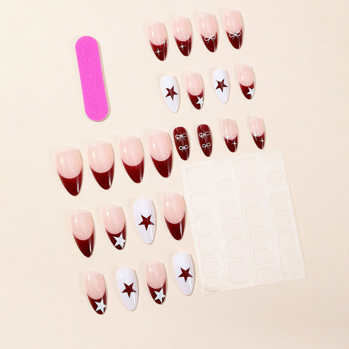 Glamorous Star-Accent Nail Art Extensions Bowlift