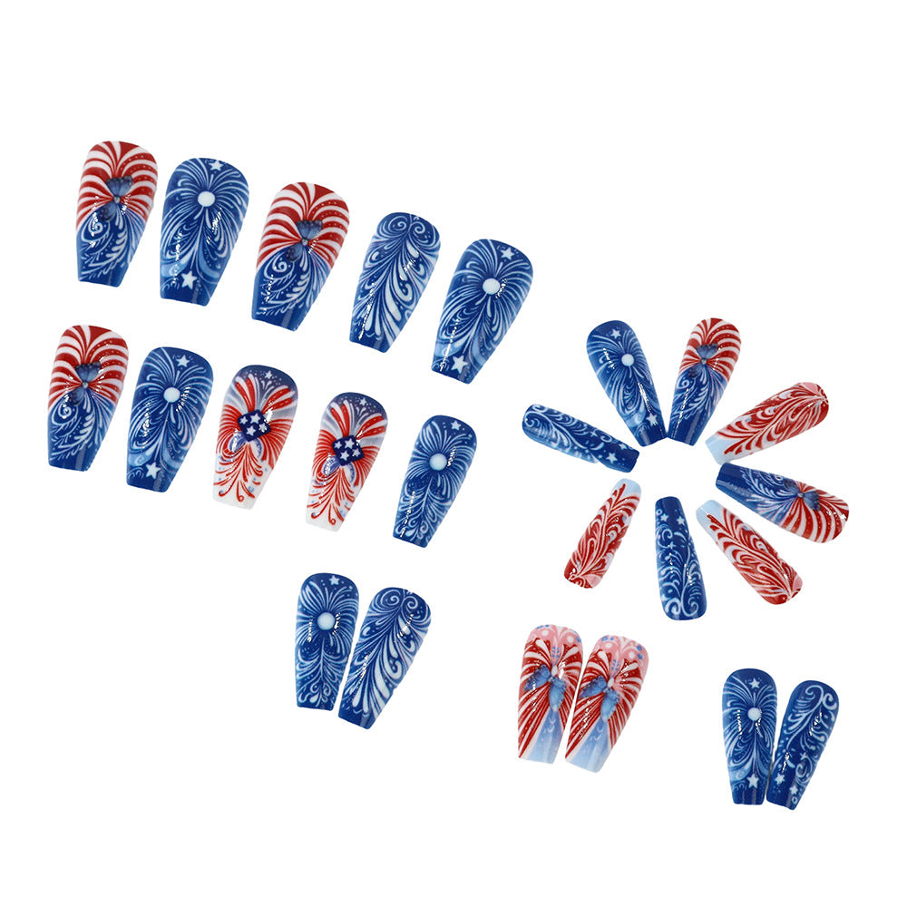 Patriotic design artificial nails Bowlift