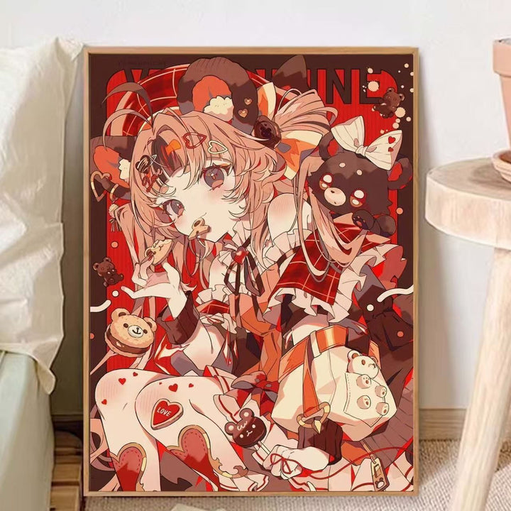 Whimsical Anime-Inspired Canvas Art Print Bowlift