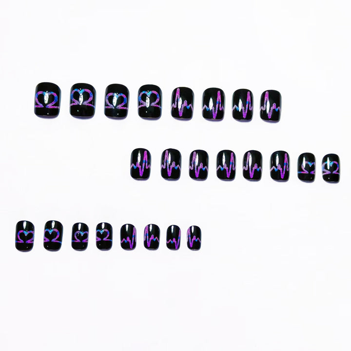 Heartbeat-Themed Nail Art Bowlift