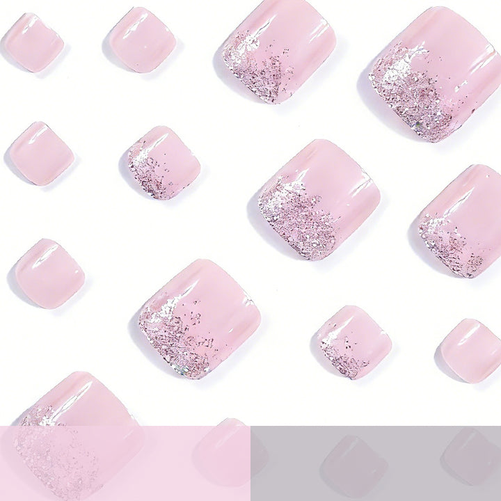 Elegant Glitter Ombre Toe Nail Art Bowlift