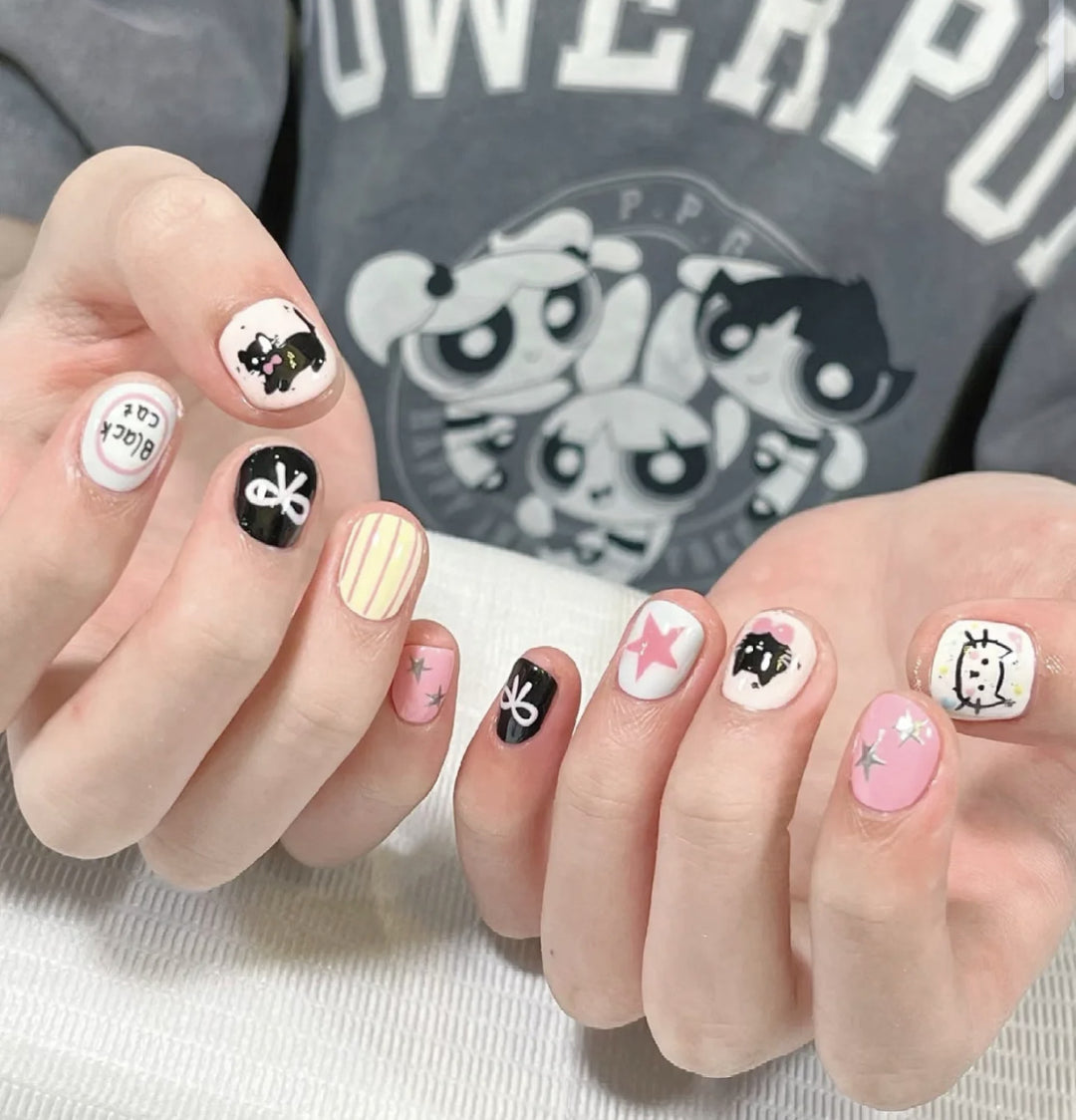 Floral Art Press-On Nails Bowlift