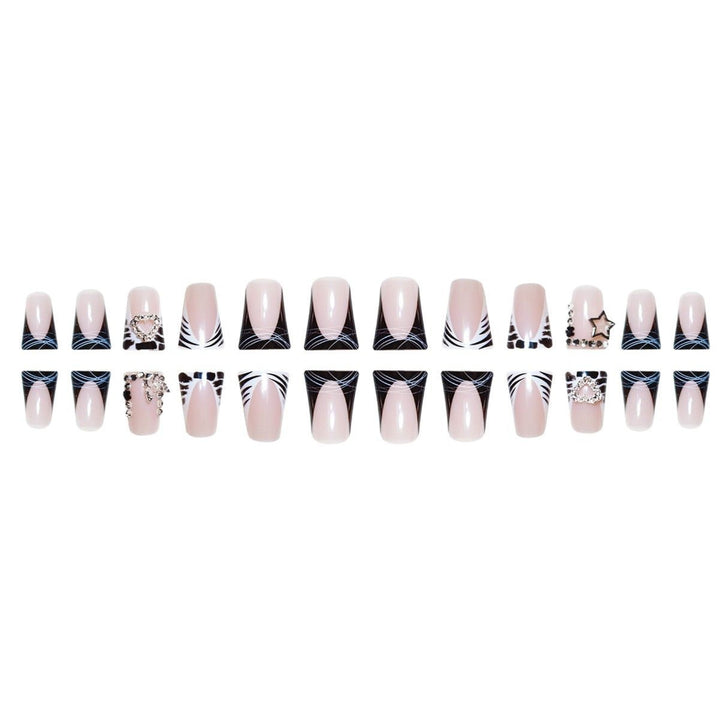 Glamorous Rhinestone Accent Nail Extensions Bowlift