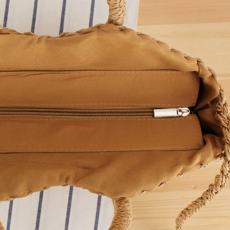 Braided beach bag with round handles Bowlift