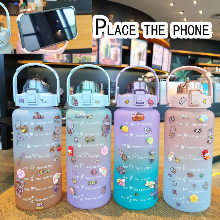 Women's Motivating Water Bottle with Interactive Sticker Set Bowlift