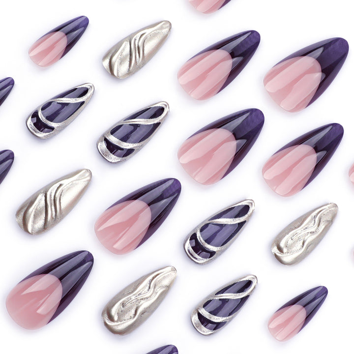 Artful stiletto nails with elegant gold and ombre design Bowlift