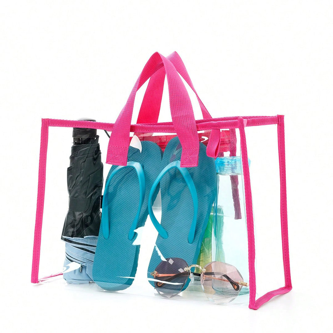 Transparent beach bag with sturdy carrying handles and various compartments Bowlift