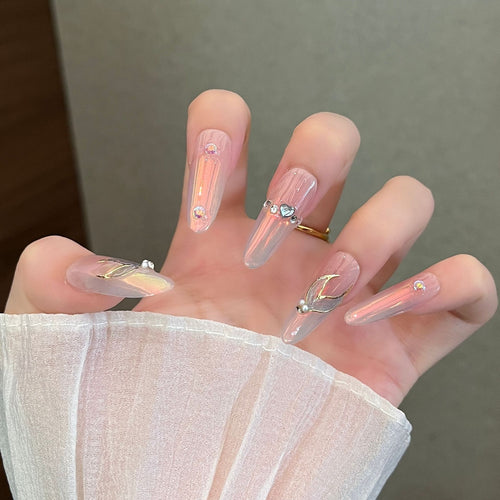 Elegant Stiletto Press-On Nail Enhancements Bowlift