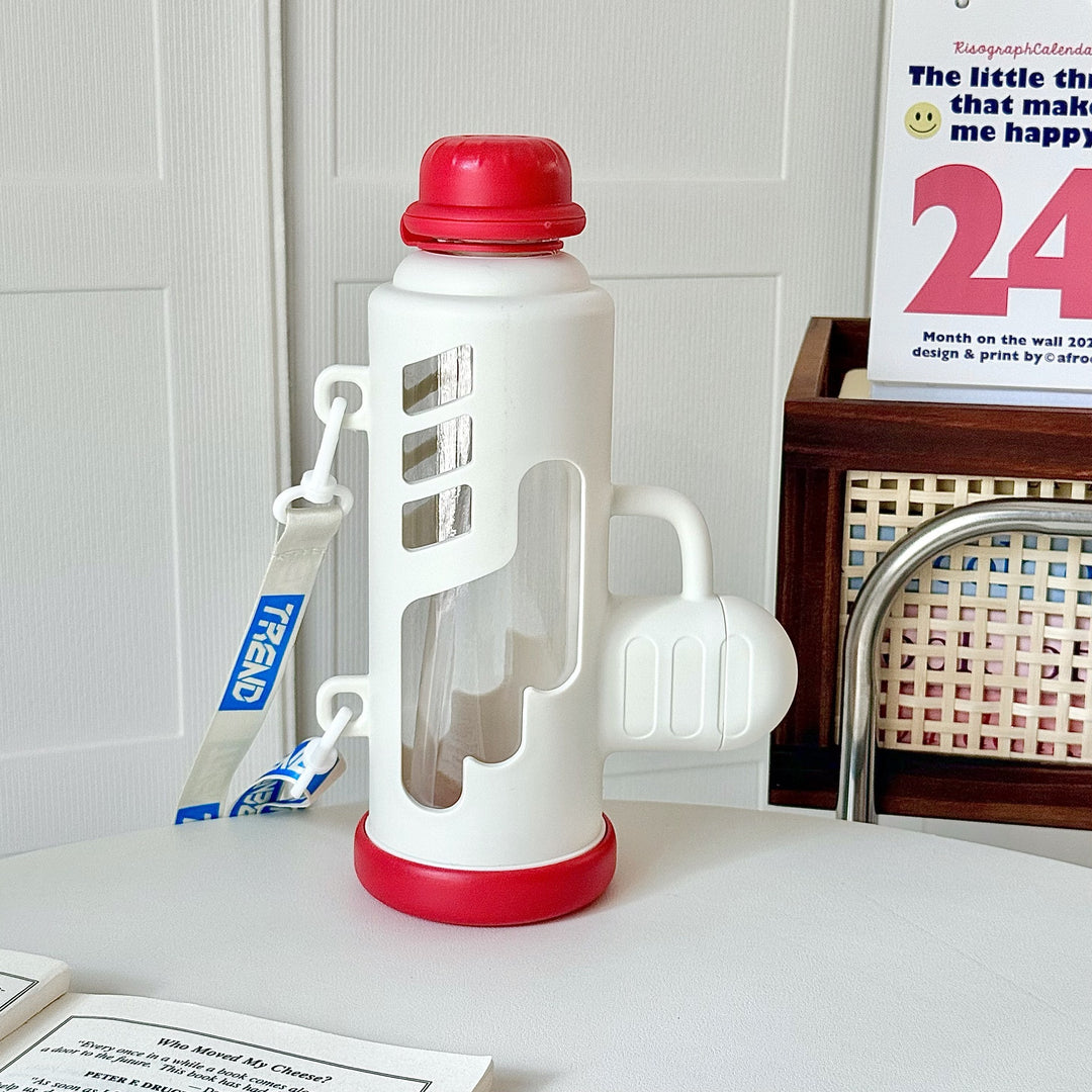 Women Trendy Water Bottle with Innovative Design and Practical Carry Handle Bowlift