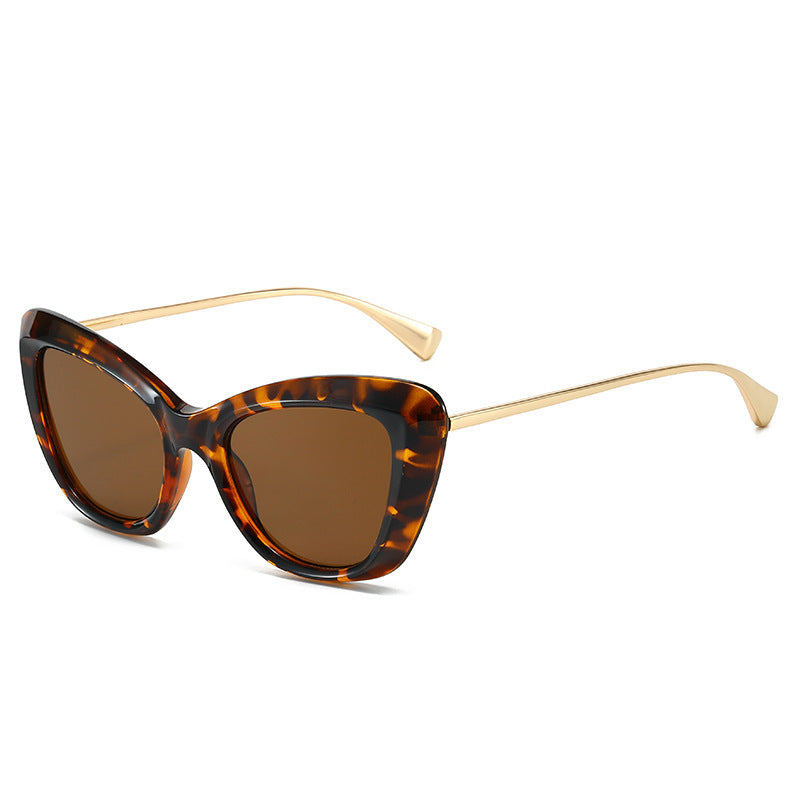 Ladies Cat-Eye Sunglasses with Elegant Metal Frame Bowlift