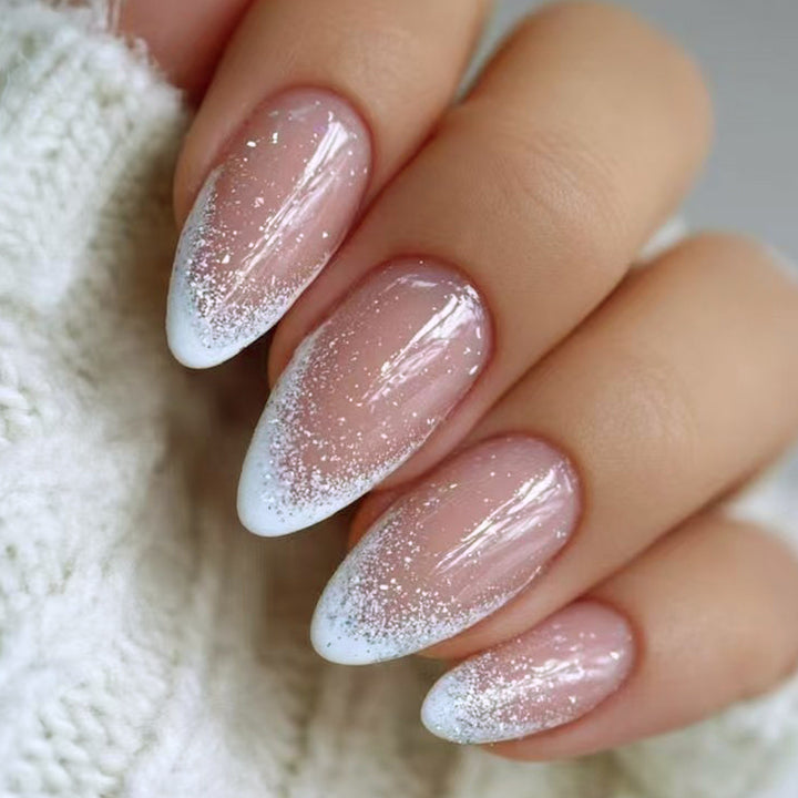 Creative artificial nails with elegant glitter design Bowlift