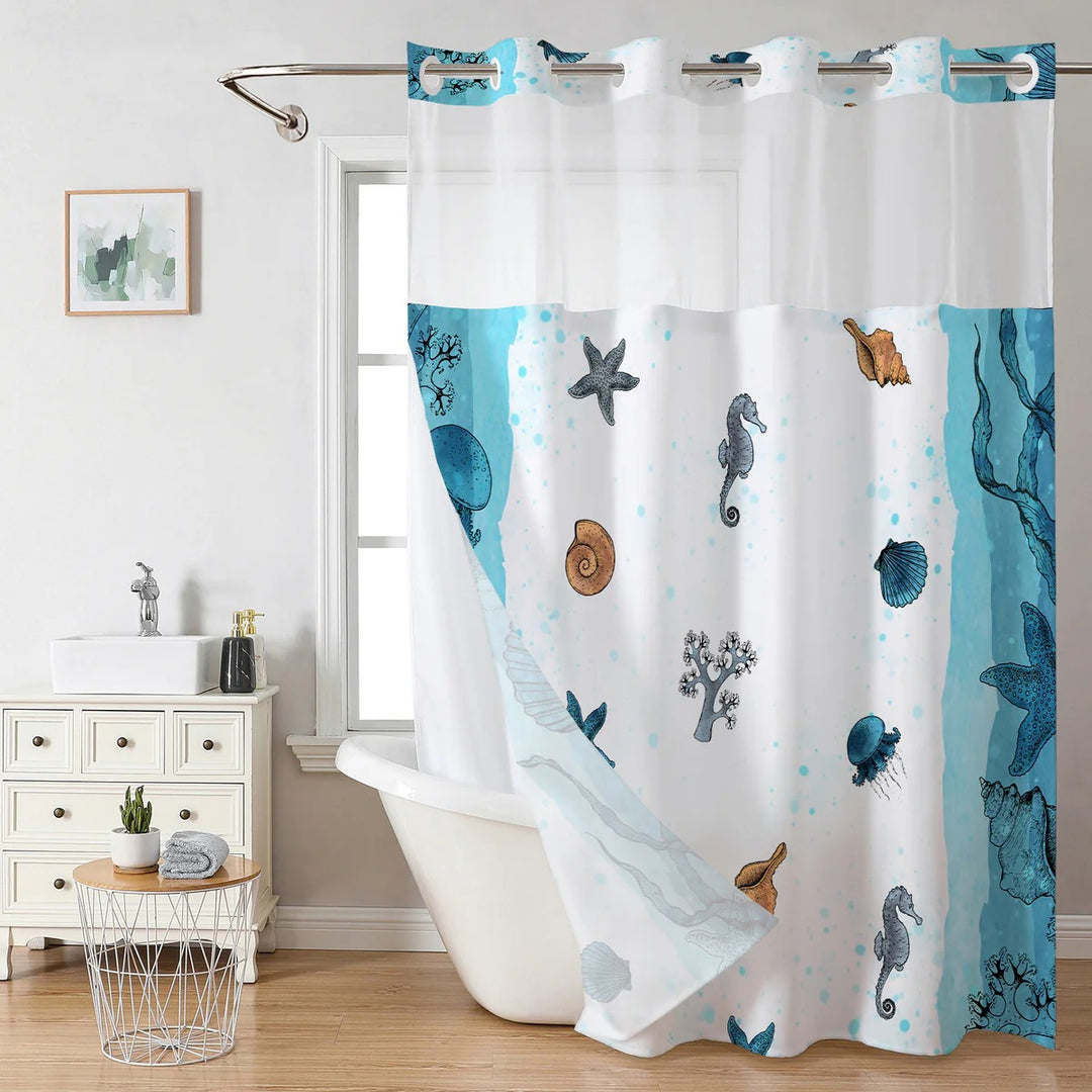 Artistic Floral Shower Curtain Bowlift