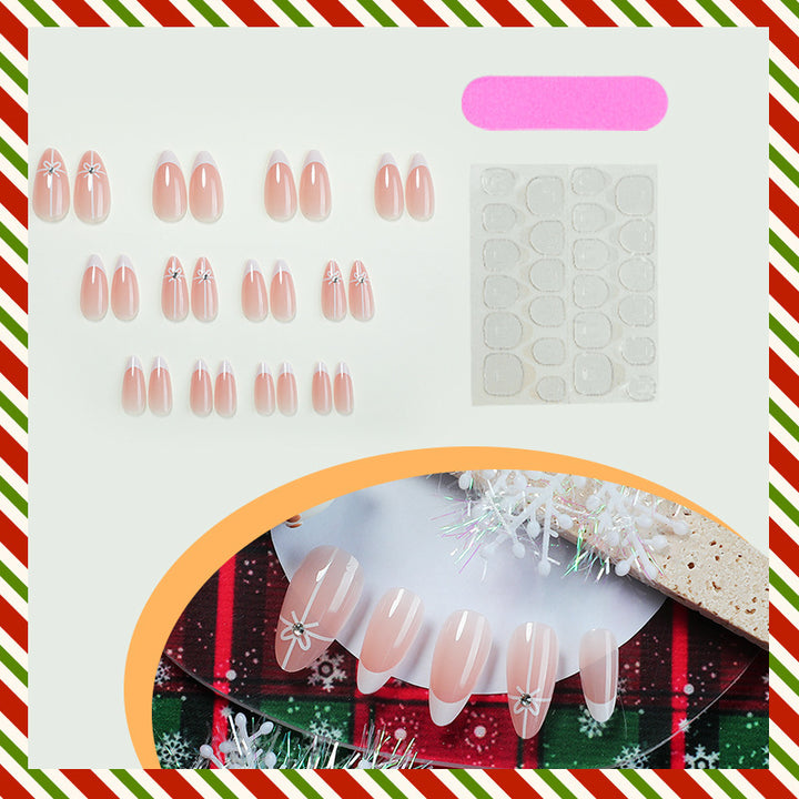 Art nail set with elegant bow and glitter decorations Bowlift