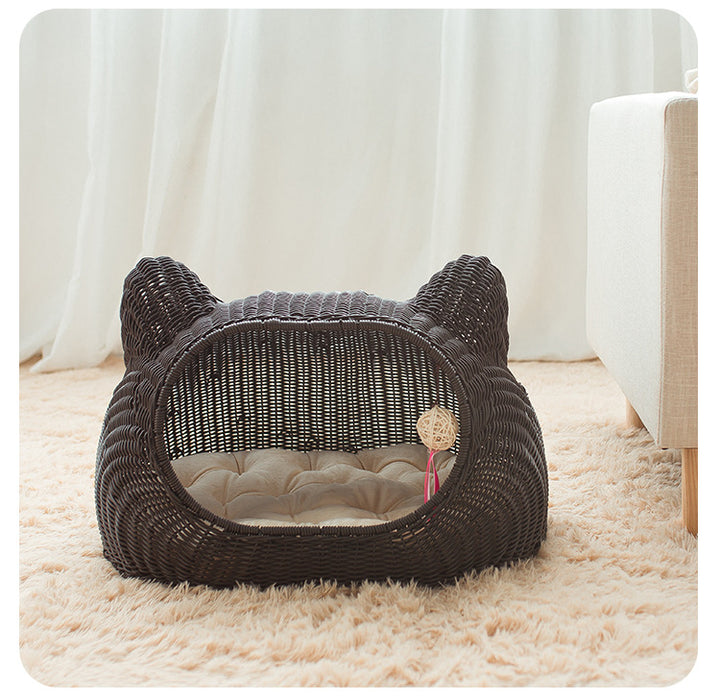 Cozy cat basket with ear design Bowlift