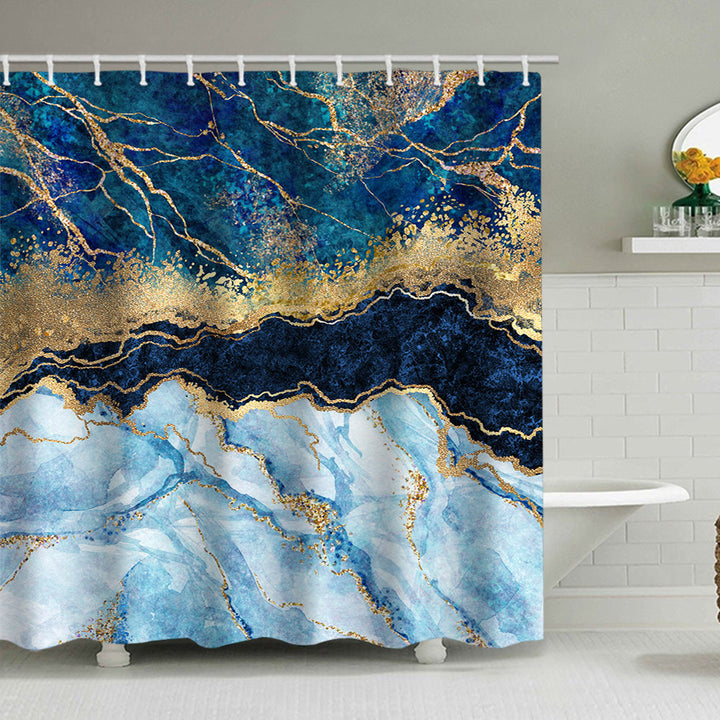 Artistic Marble Design Shower Curtain Bowlift