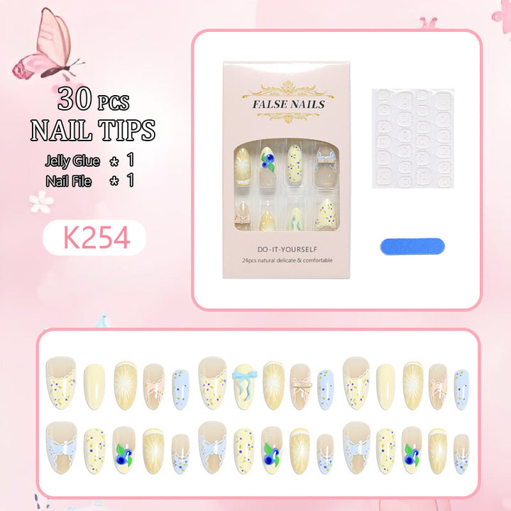 Artificial nails with playful floral design Bowlift