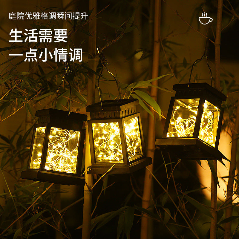 Solar Hanging Lantern With Realistic Flickering Flame LED Candle And Waterproof Outdoor Design Bowlift