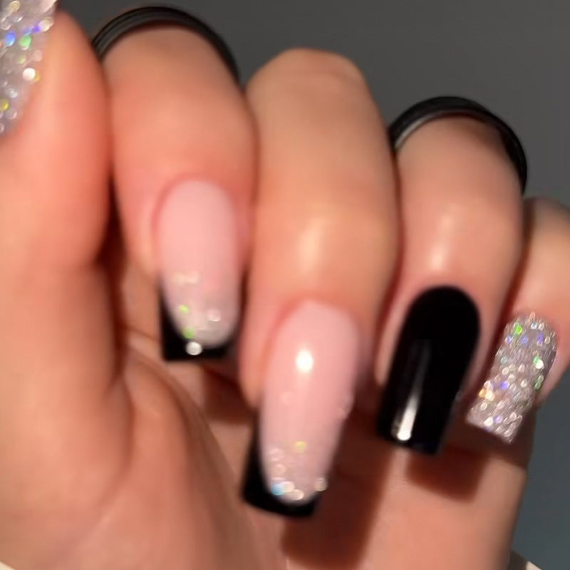Elegant Stiletto Press-On Nail Art with Rhinestone Accents Bowlift