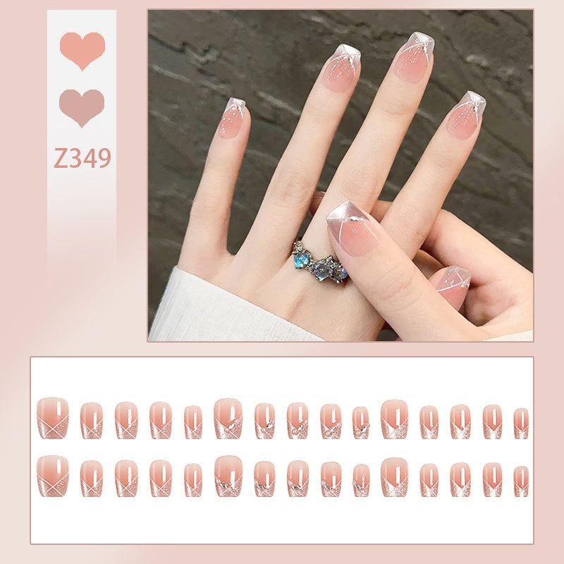 Artificial Nail Set with Glitter Accents Bowlift