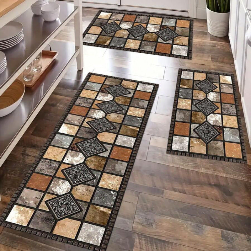 Anti-Fatigue Memory Foam Kitchen Runner and Square Mat Set with Non-Slip Backing Bowlift