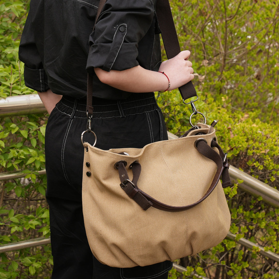 Stylish Multi-Pocket Canvas Handbag Bowlift