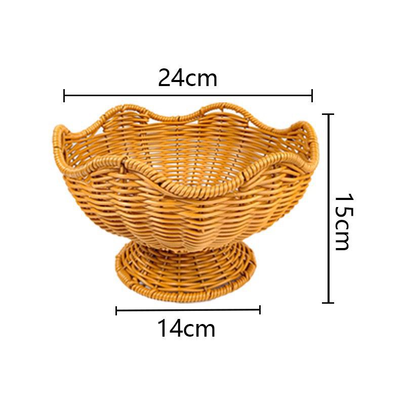 Unisex Rattan Fruit Bowl with Elegant Wave Lines Bowlift