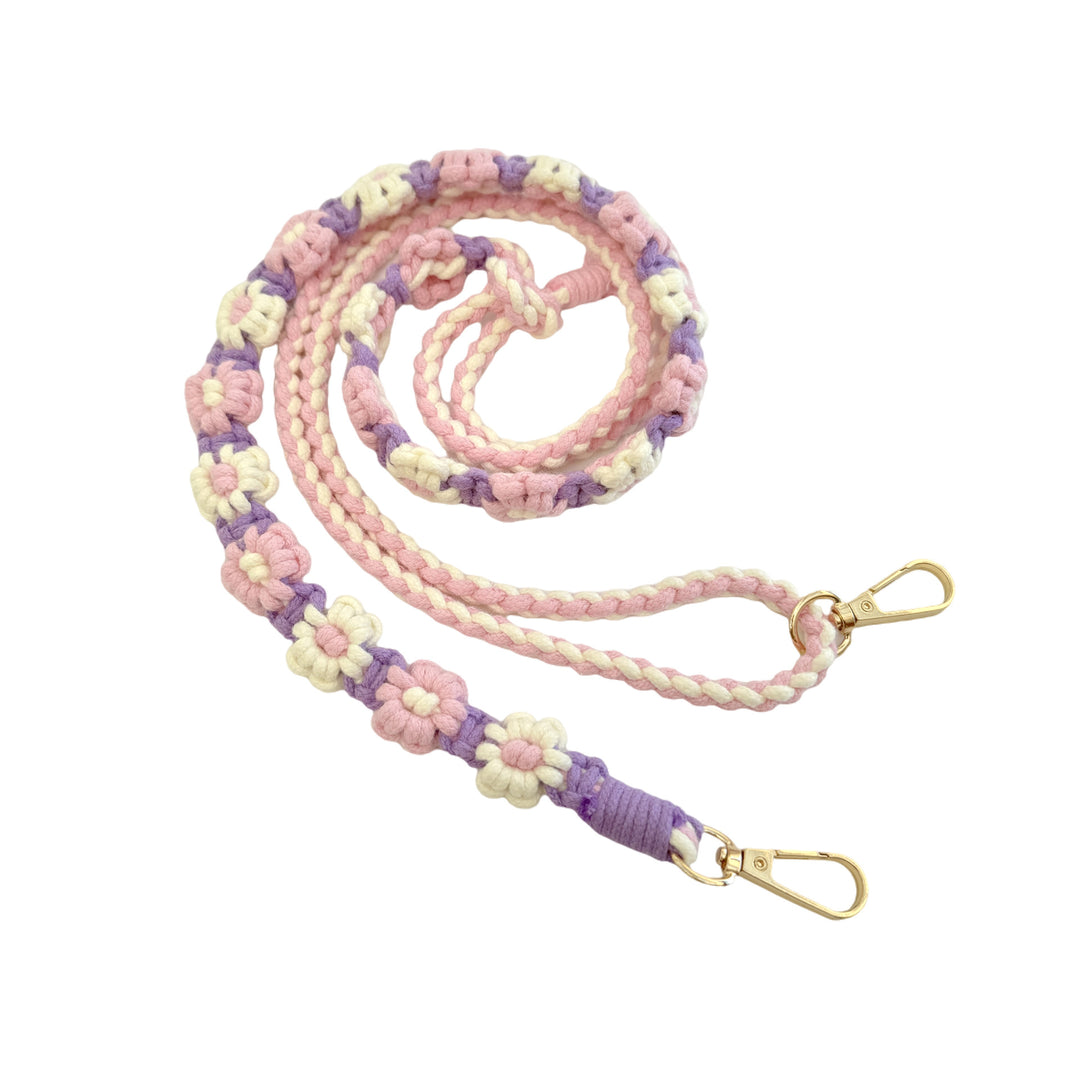 Macrame Pet Leash with Floral Detailing Bowlift