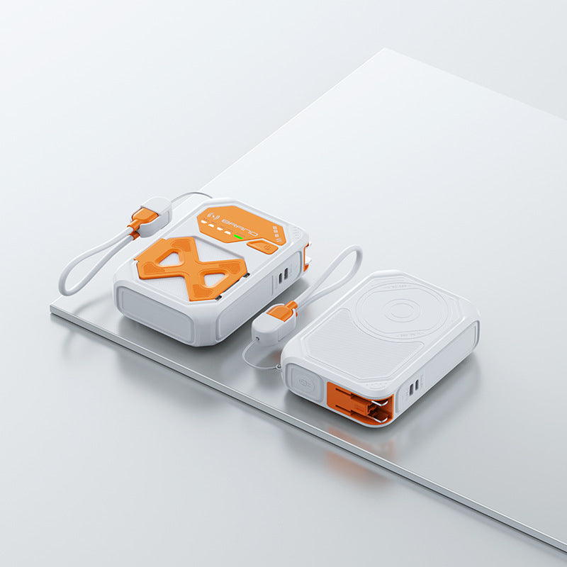 Portable power bank with dual fast charging function and intelligent cable management Bowlift