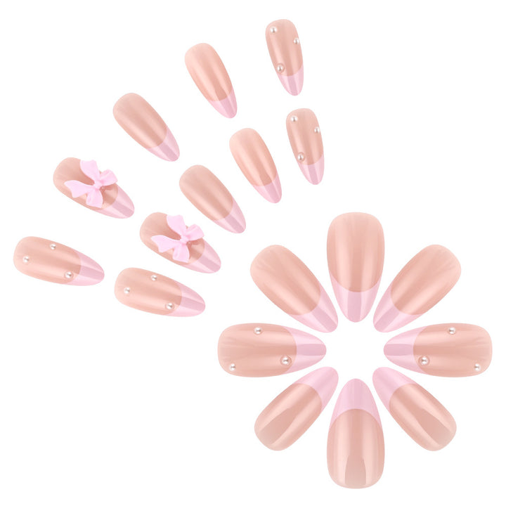 Elegant French Tip Press-On Nail Art Set Bowlift