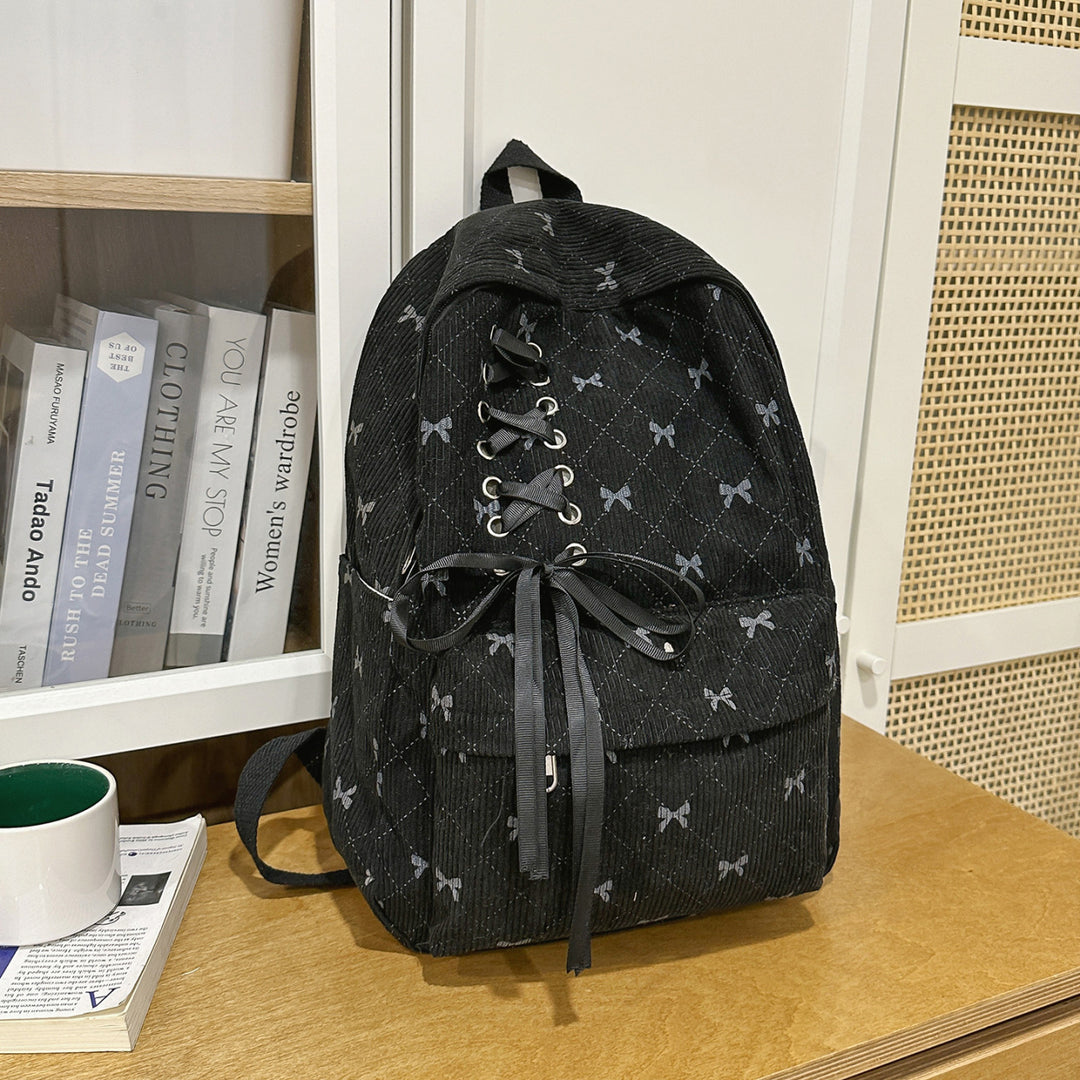Stylish Lace-Up Bow Backpack