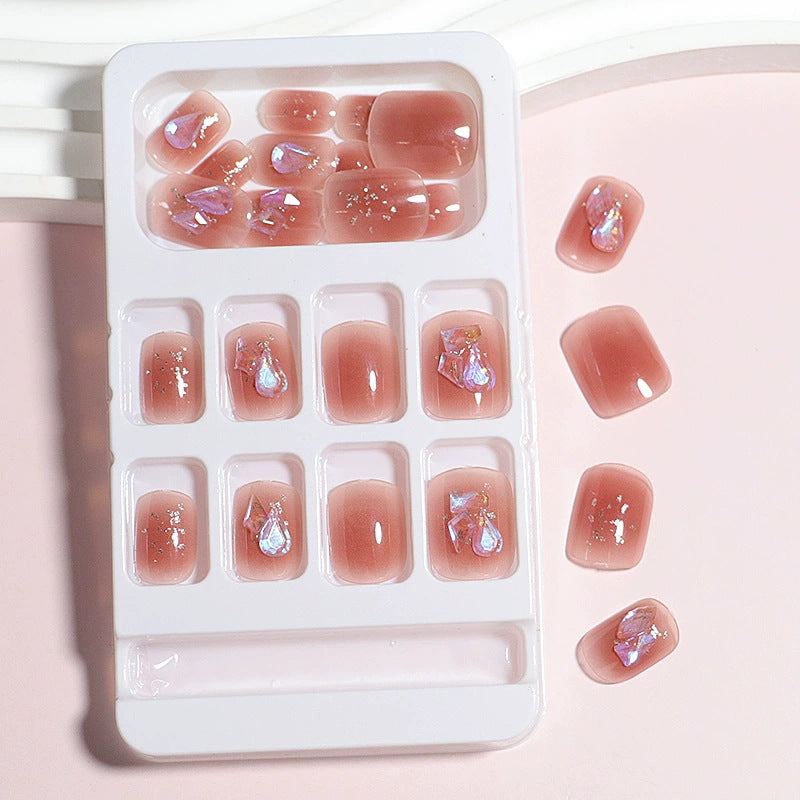 Artistic Nail Design Press-On Set with Crystal Accents Bowlift