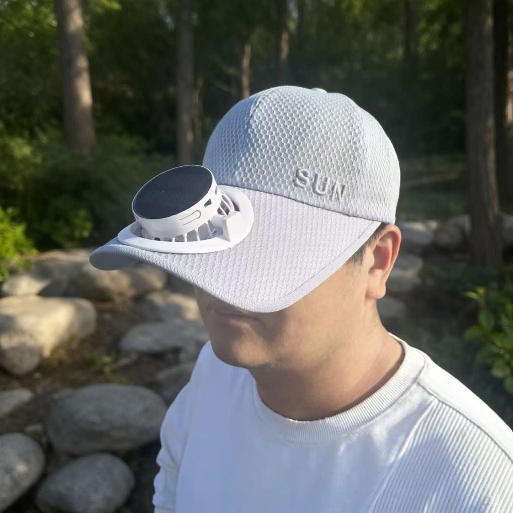 Sun Cap with removable solar fan, breathable mesh and adjustable umbrella Bowlift