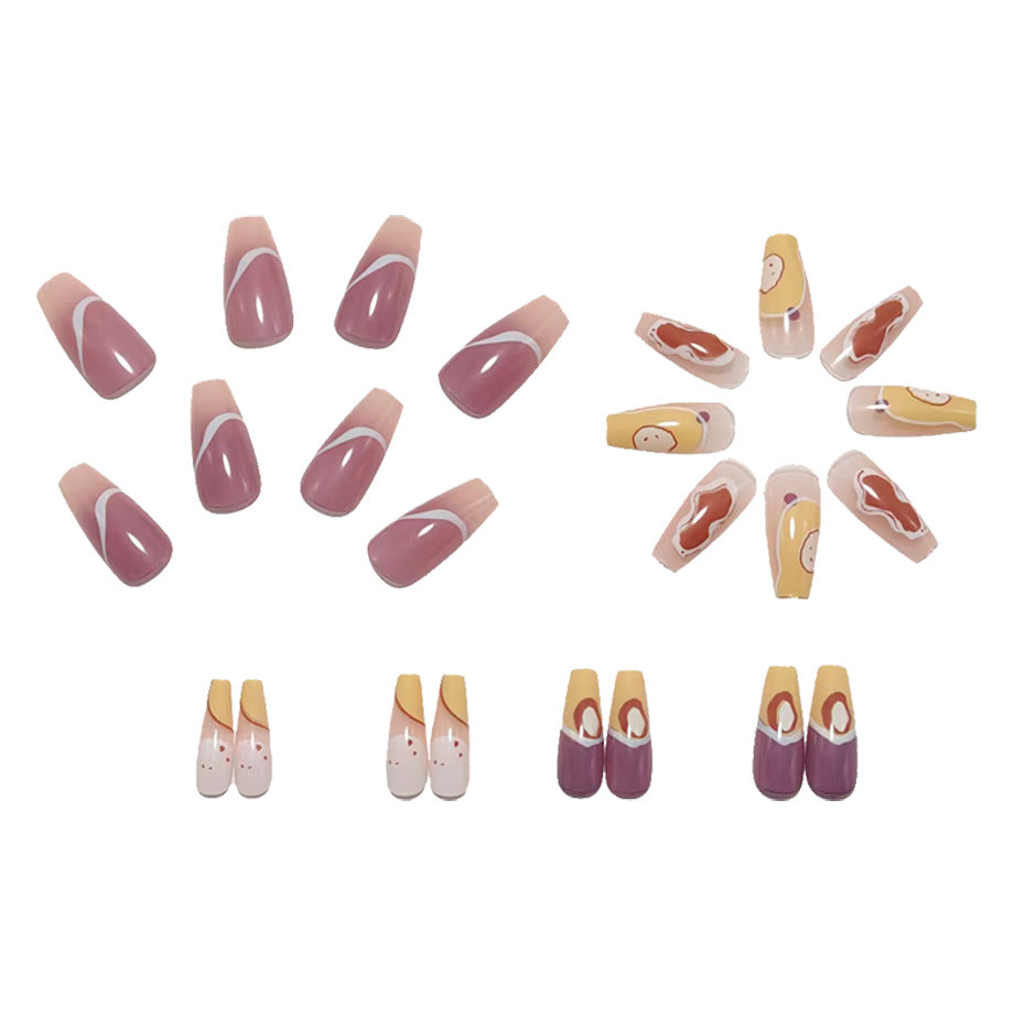 Creative artificial nails with modern geometric designs Bowlift