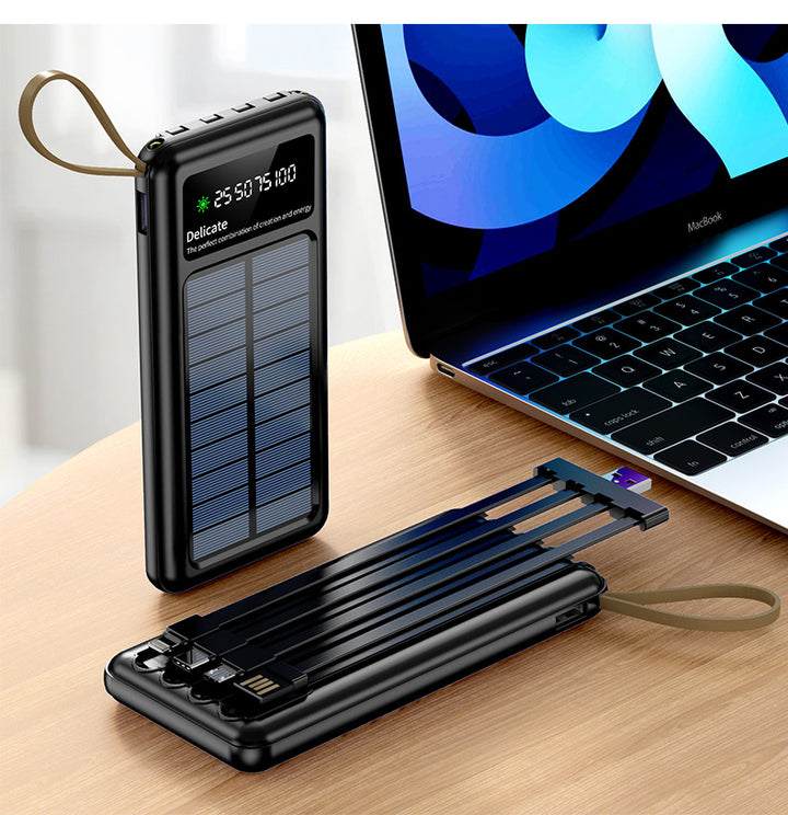 Solar Powerbank with Multifunctional Charging Cables Bowlift