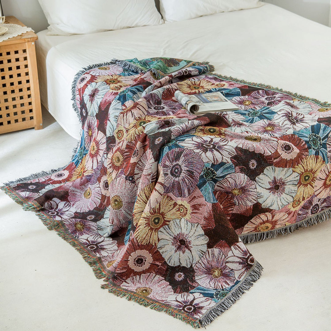 Floral Woven Throw Blanket