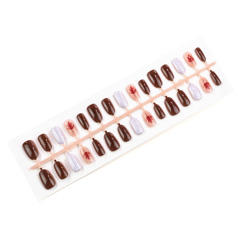 Artistic Nature-Inspired Press-On Nail Set