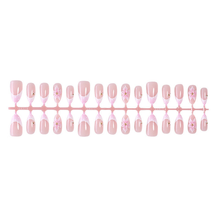 Creative Nail Art Set with Delicate Flower and Glitter Details Bowlift