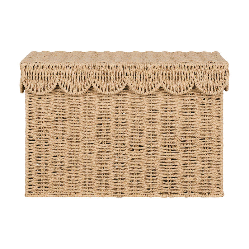 Decorative Woven Storage Chest with Lid Bowlift