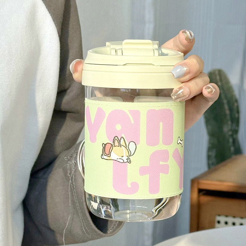 Ladies Insulated Drinking Cup with secure flip closure and cute cat design Bowlift