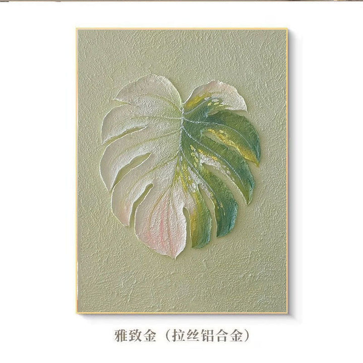 Textured Botanical Leaf Wall Art