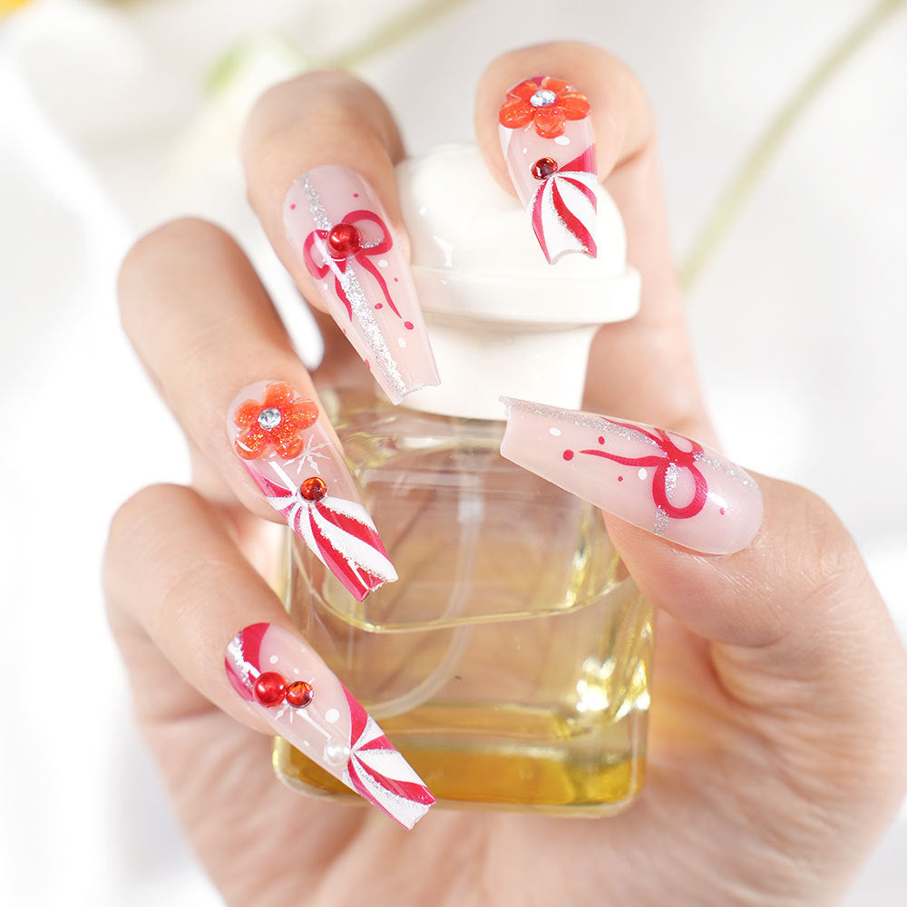 Decorative Floral Nail Tips Bowlift