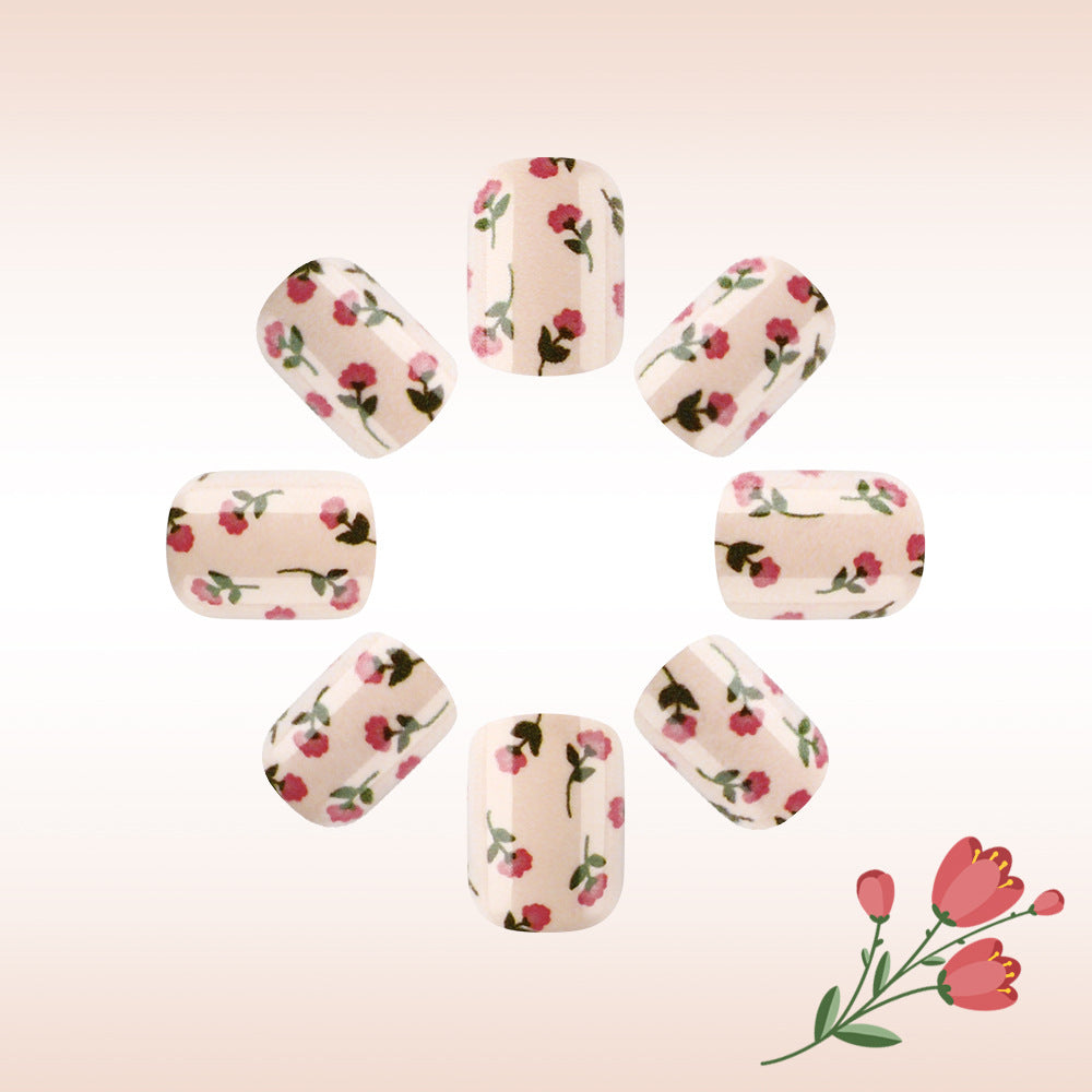 Floral Print Press-On Nail Art Bowlift