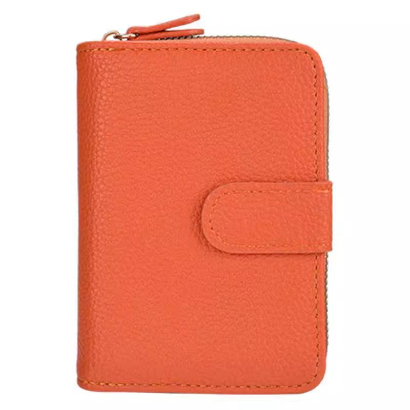 Textured Leather Zippered Card Organizer Bowlift