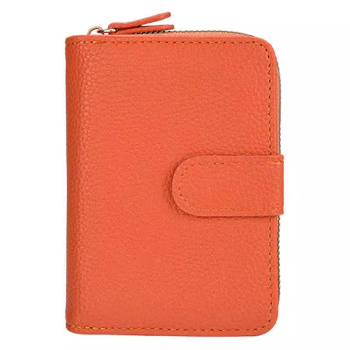 Textured Leather Zippered Card Organizer Bowlift