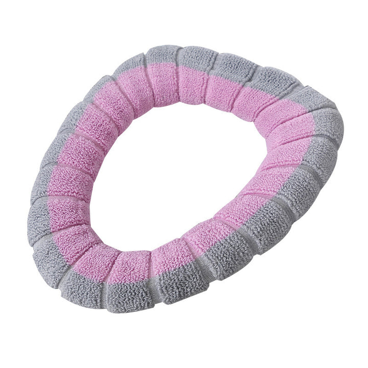 Chenille Plush Contoured Toilet Seat Cushion with Elastic Non-Slip Fit Bowlift
