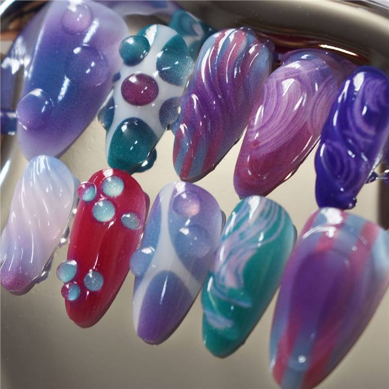 Artistic Cartoon-Themed Press-On Nail Art Set Bowlift