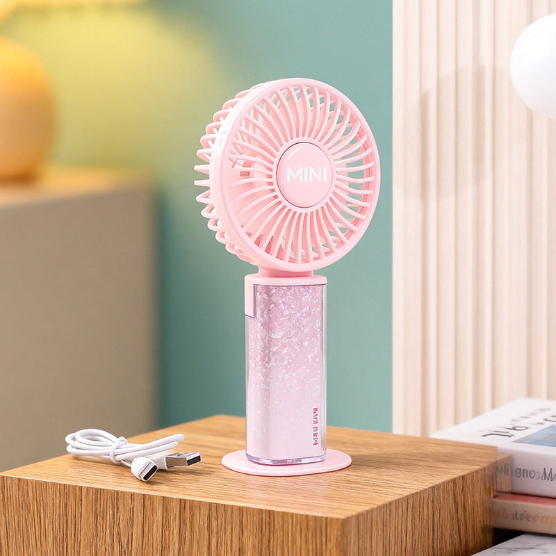 Women Portable Mini Fan with USB Charging Function and Flexible Tilt Bowlift
