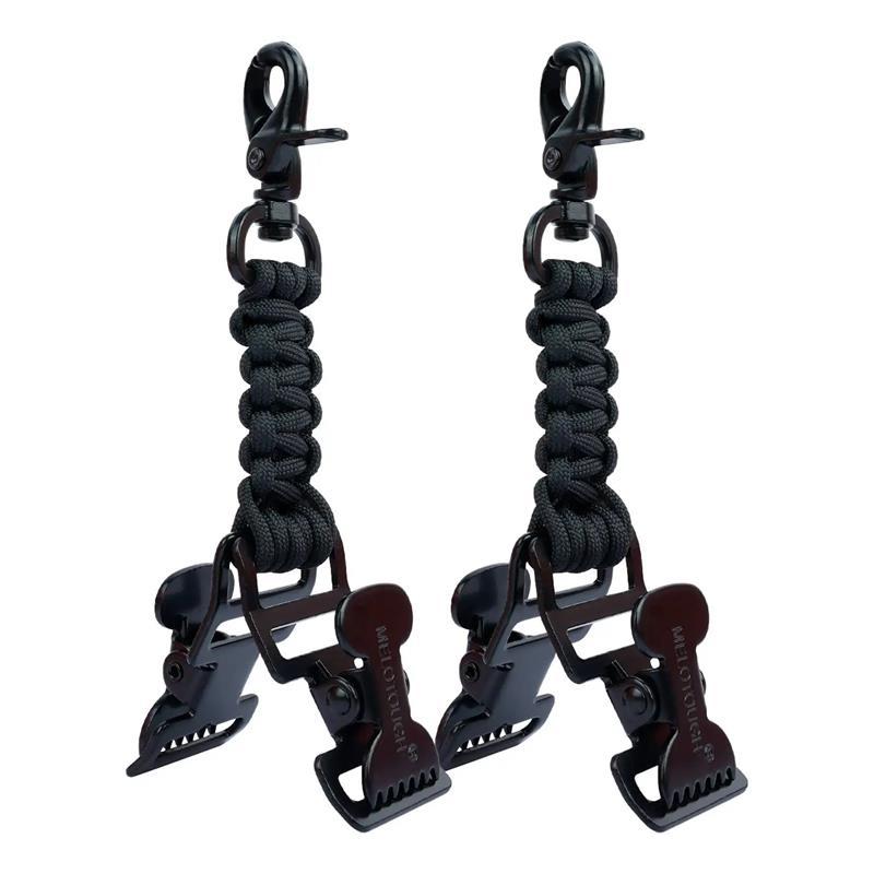tactical paracord swivel carabiner strap with dual alligator clamp attachments Bowlift