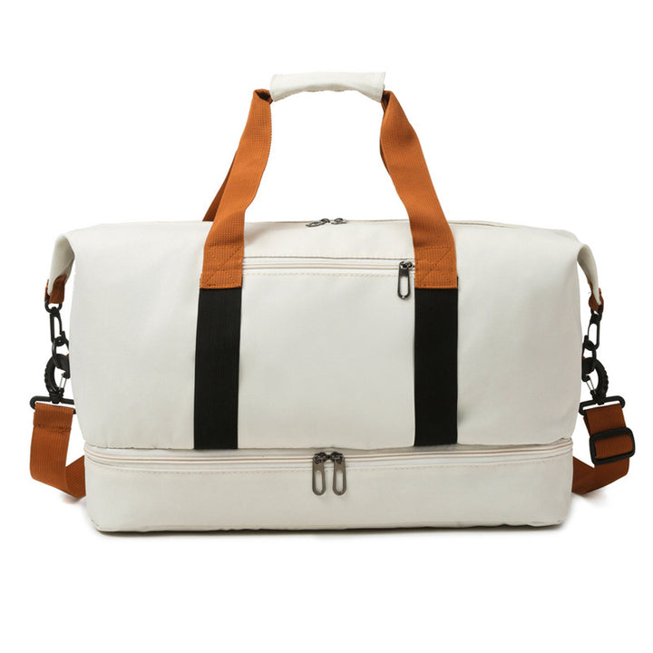 Sporty travel bag with adjustable shoulder strap and organizer compartments Bowlift
